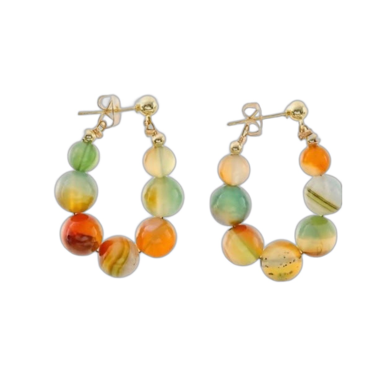 Banded Agate Hoop Earrings