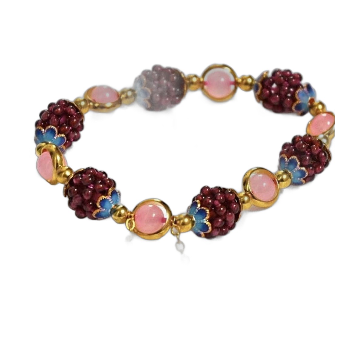 Garnet & Blush Bead Bracelet
