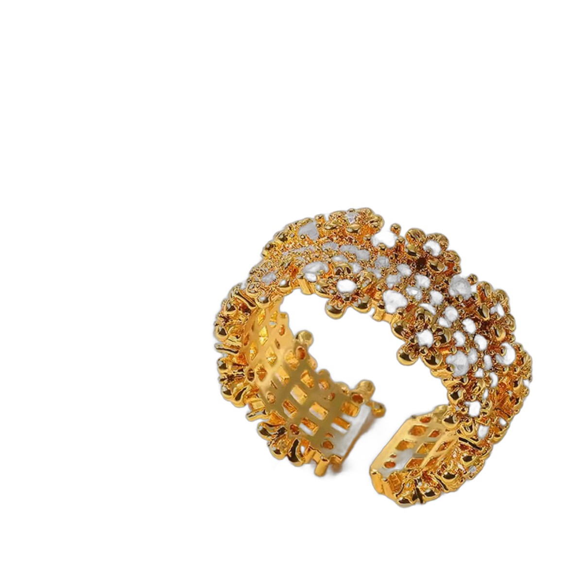 Gold Crest Pavé Band