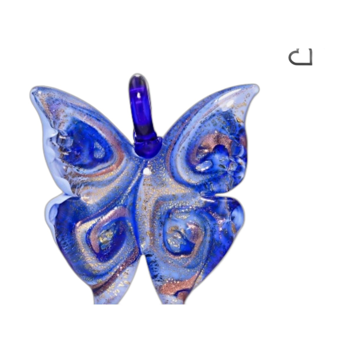 Murano Glass Butterfly Pendant — Cobalt