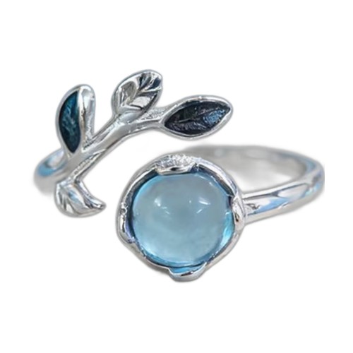 Aquamarine Leaf Ring