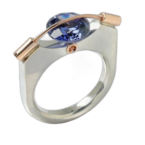 Blue Topaz Tension Ring