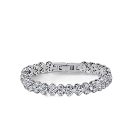 Crystal Tennis Bracelet in Silver