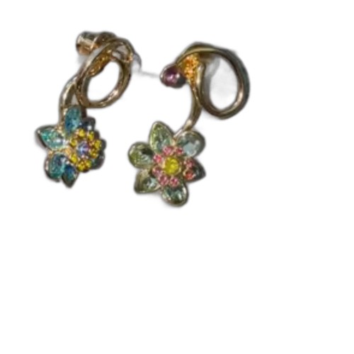 Enamel Flower Drop Earrings