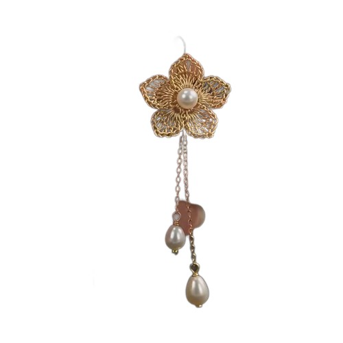 Filigree Flower Pearl Drop Pendant