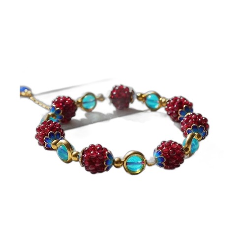 Garnet & Turquoise Bead Bracelet