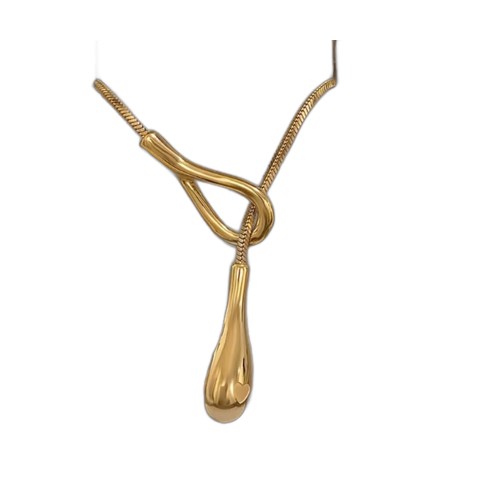 Molten Gold Lariat Necklace
