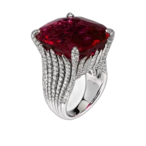 Ruby Solitaire Cocktail Ring