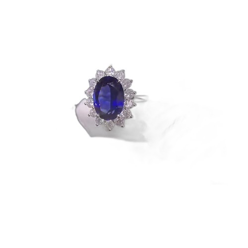Sapphire Halo Ring