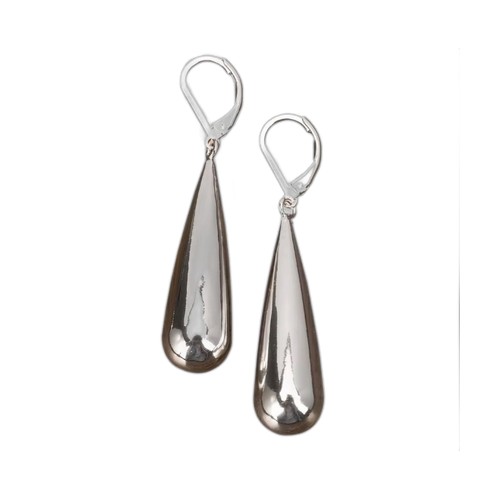 Polished Teardrop Earrings in Silver
